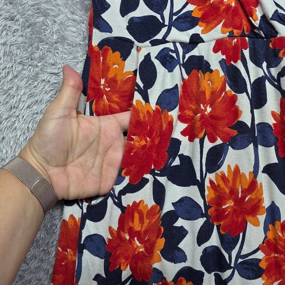 Garnet Hill Red Floral Cotton Tank Top Dress Size Small - Picture 6 of 6